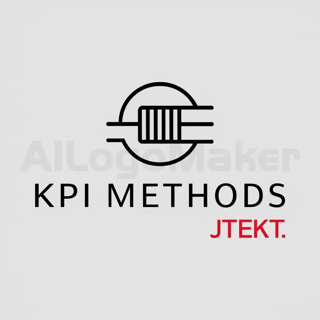 a logo design,with the text "KPI methods. JTEKT", main symbol:I want to create a logo for an application that recovers the activity of the service method. Can you take into account that the company is JTEKT (with red and black colors). The company manufactures driving systems (gear, rack, MCU),Minimalistic,be used in Automotive industry,clear background