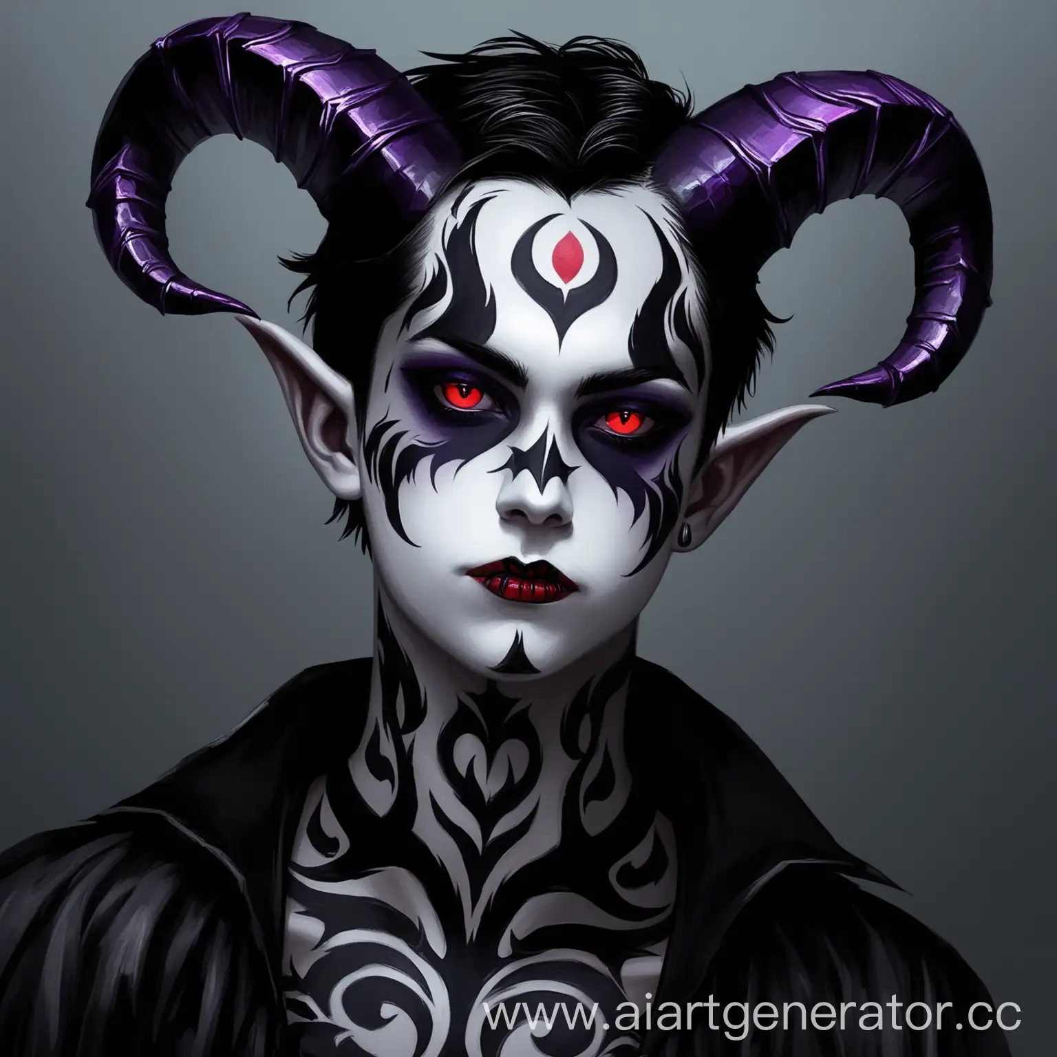 Sinister-Young-Man-with-Maleficent-Horns-and-Gothic-Face-Tattoo