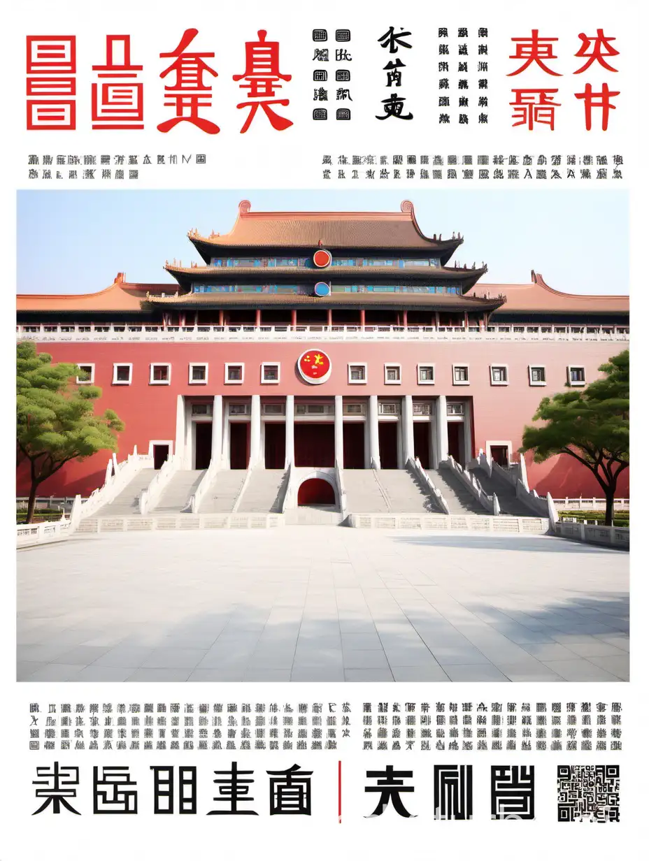 help me generate a promotional poster for China Renmin University Press, leave a blank space in the middle to insert other pictures