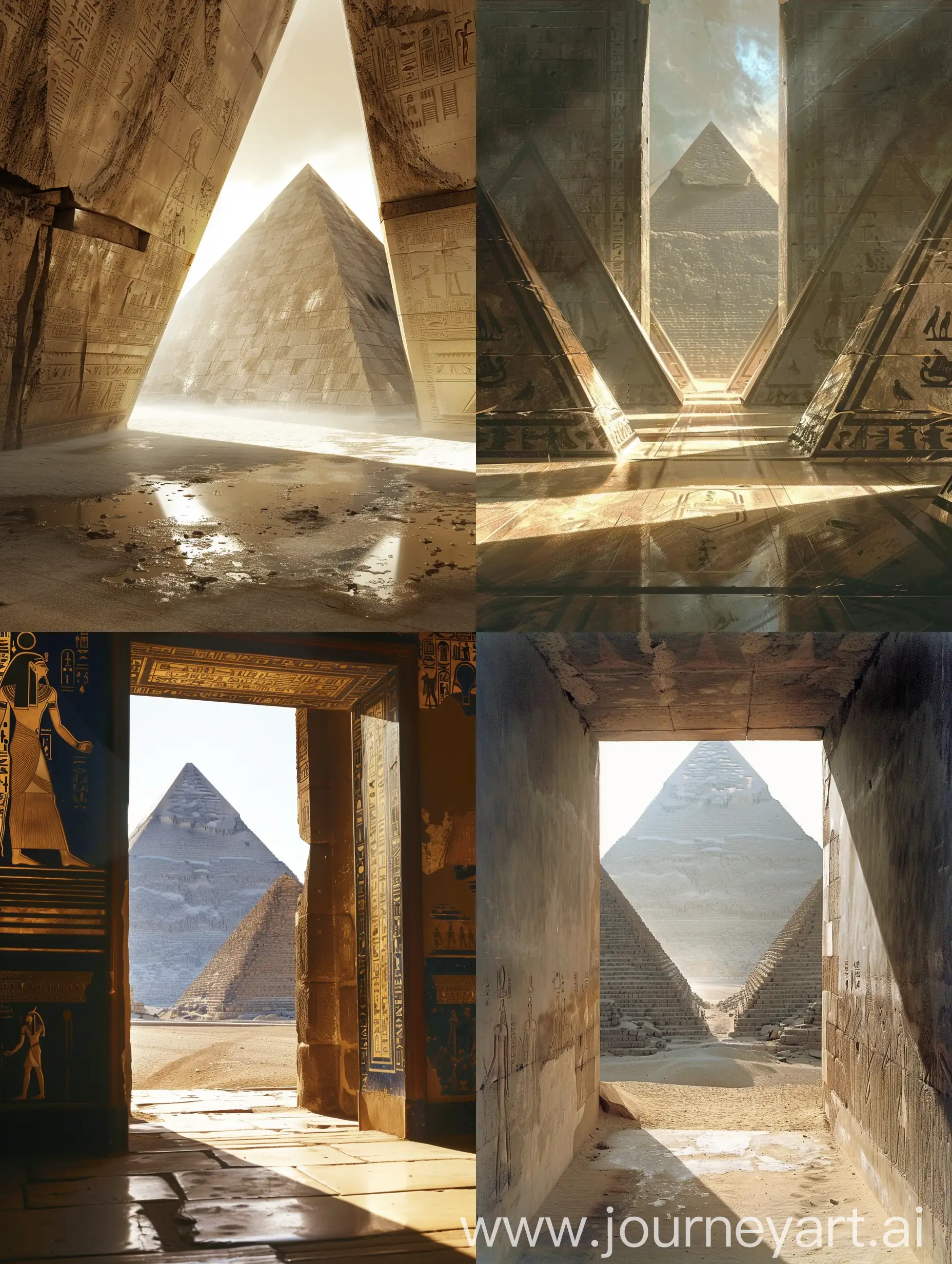Interior view of Egyptian pyramids