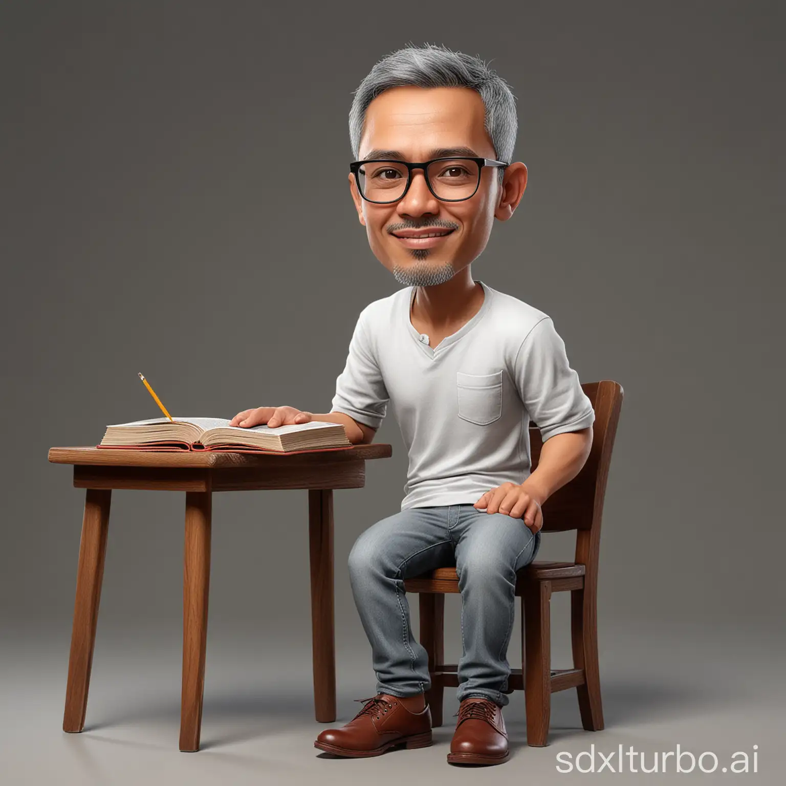 Realistic-3D-Cartoon-Caricature-of-a-Relaxed-Indonesian-Man-Pointing-at-his-Head