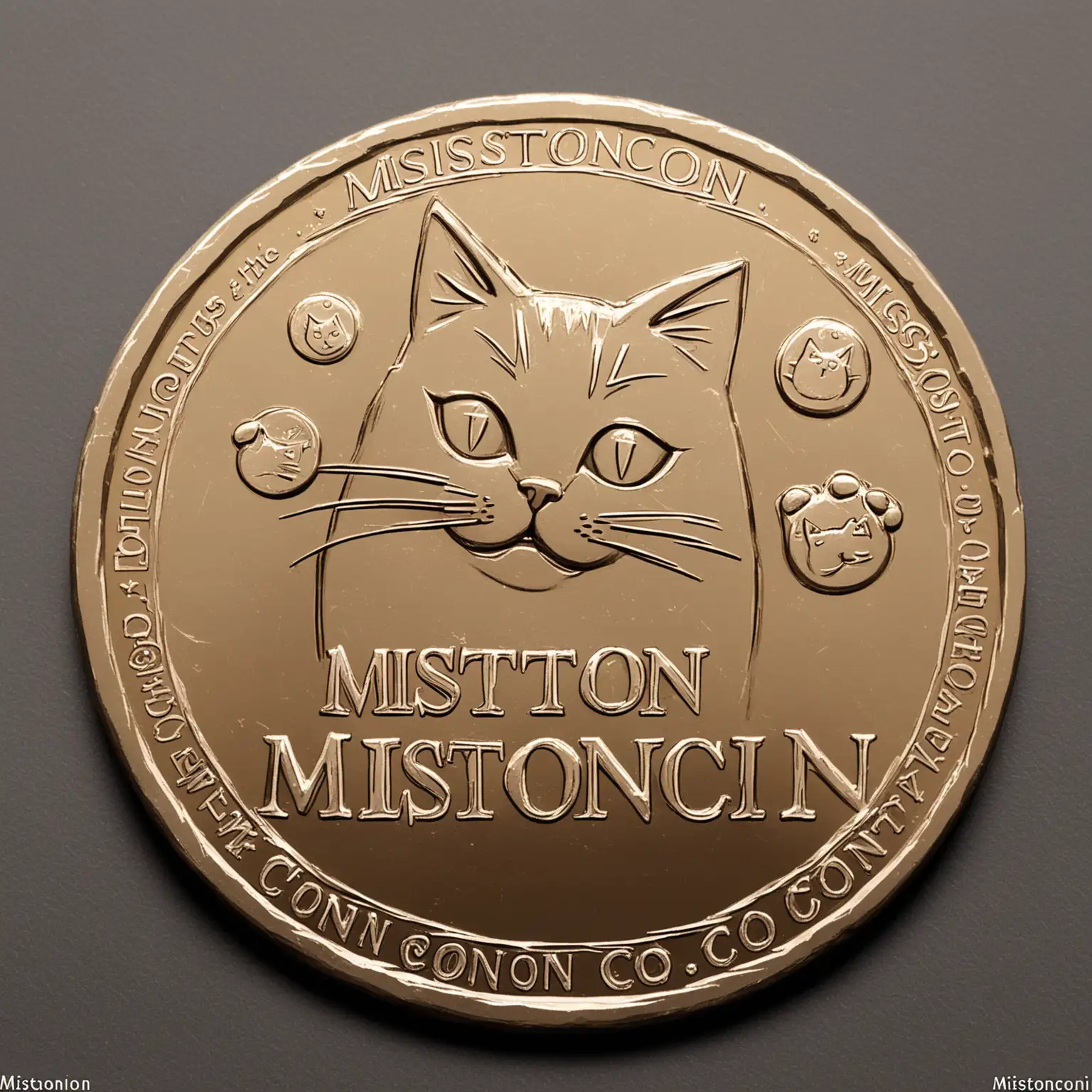 монета с кошкой и надписью misstoncoin