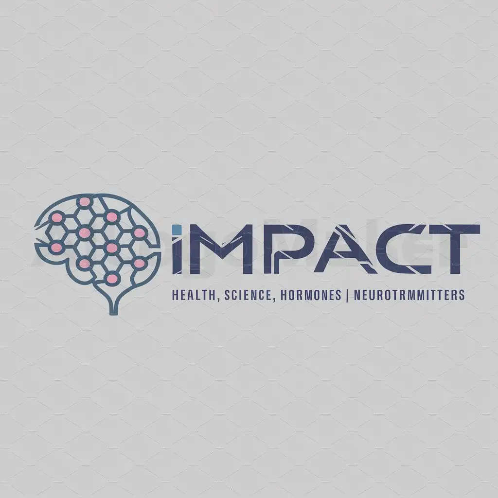 a logo design,with the text "Impact", main symbol:Health and science. hormones and neurotransmitters,Moderate,be used in Education industry,clear background