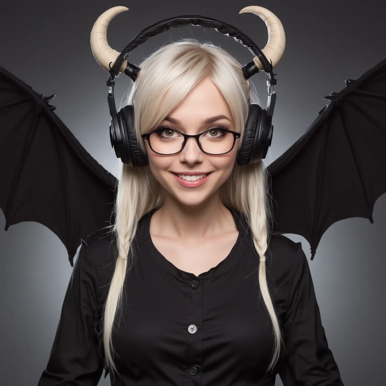Aurora 45YearOld Emo Singer with Bat Wings and Horns