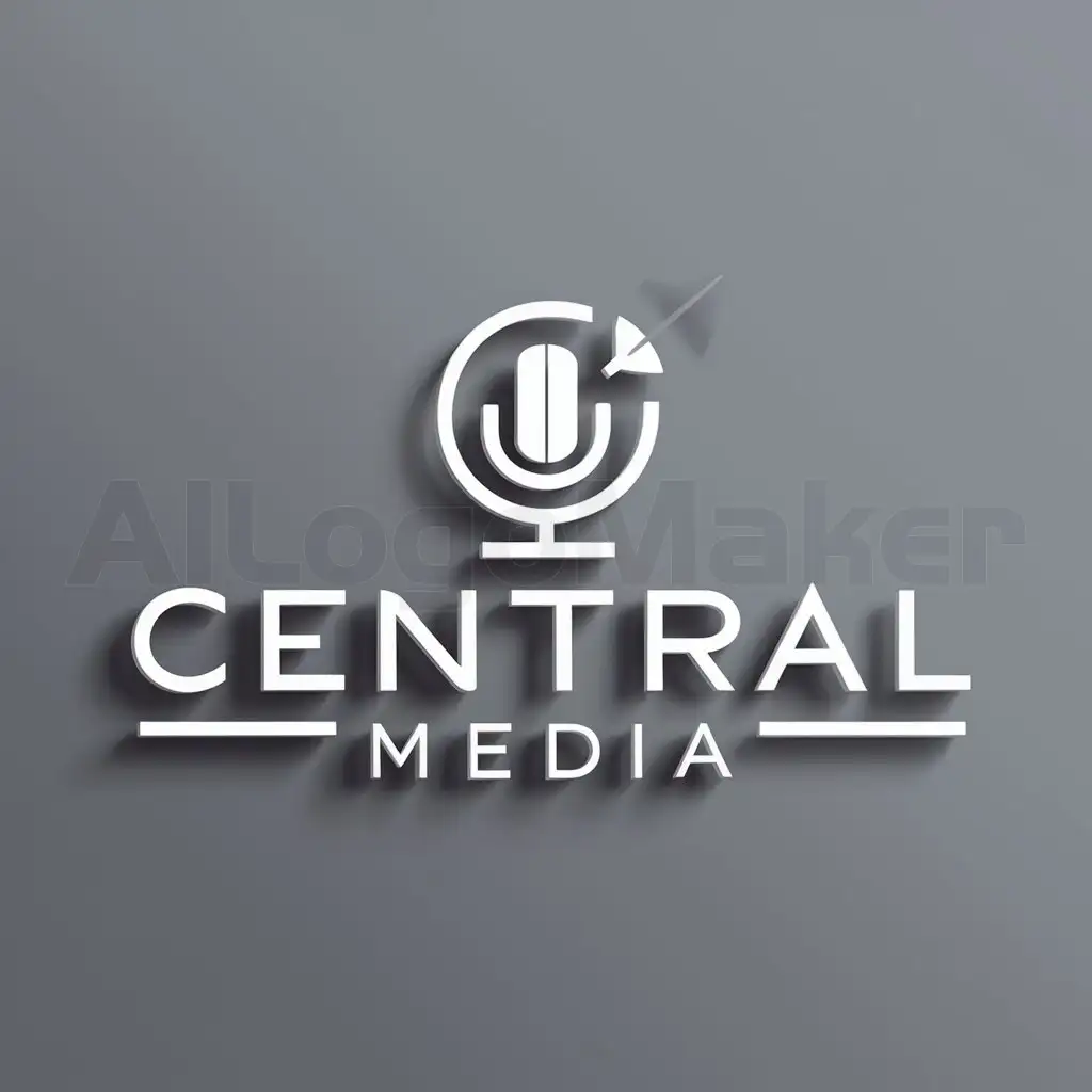 a logo design,with the text "Central Media", main symbol:media,Minimalistic,be used in Religious industry,clear background