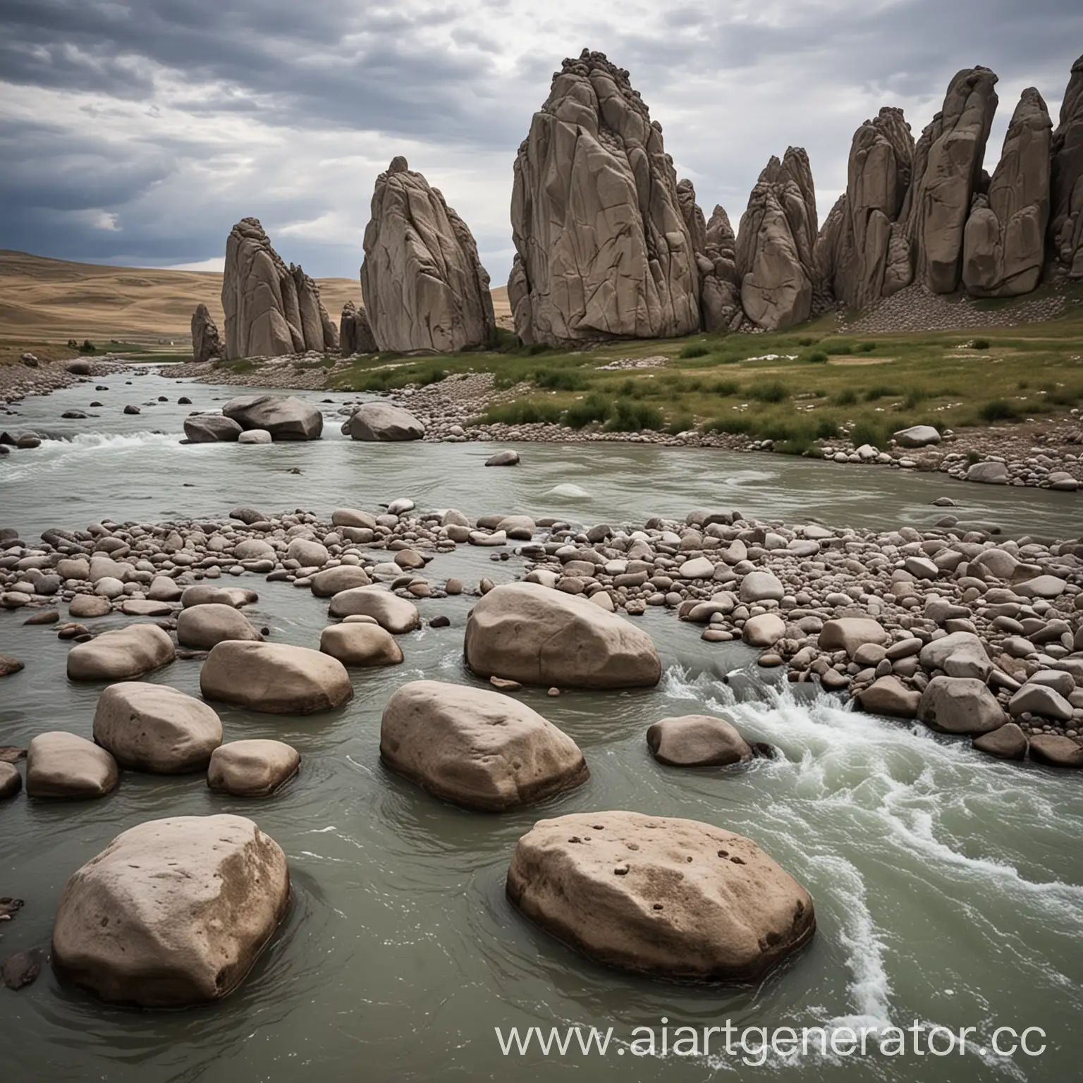 Stone-Giants-Frozen-in-Time-by-the-Mighty-Waters-of-Tashly-River