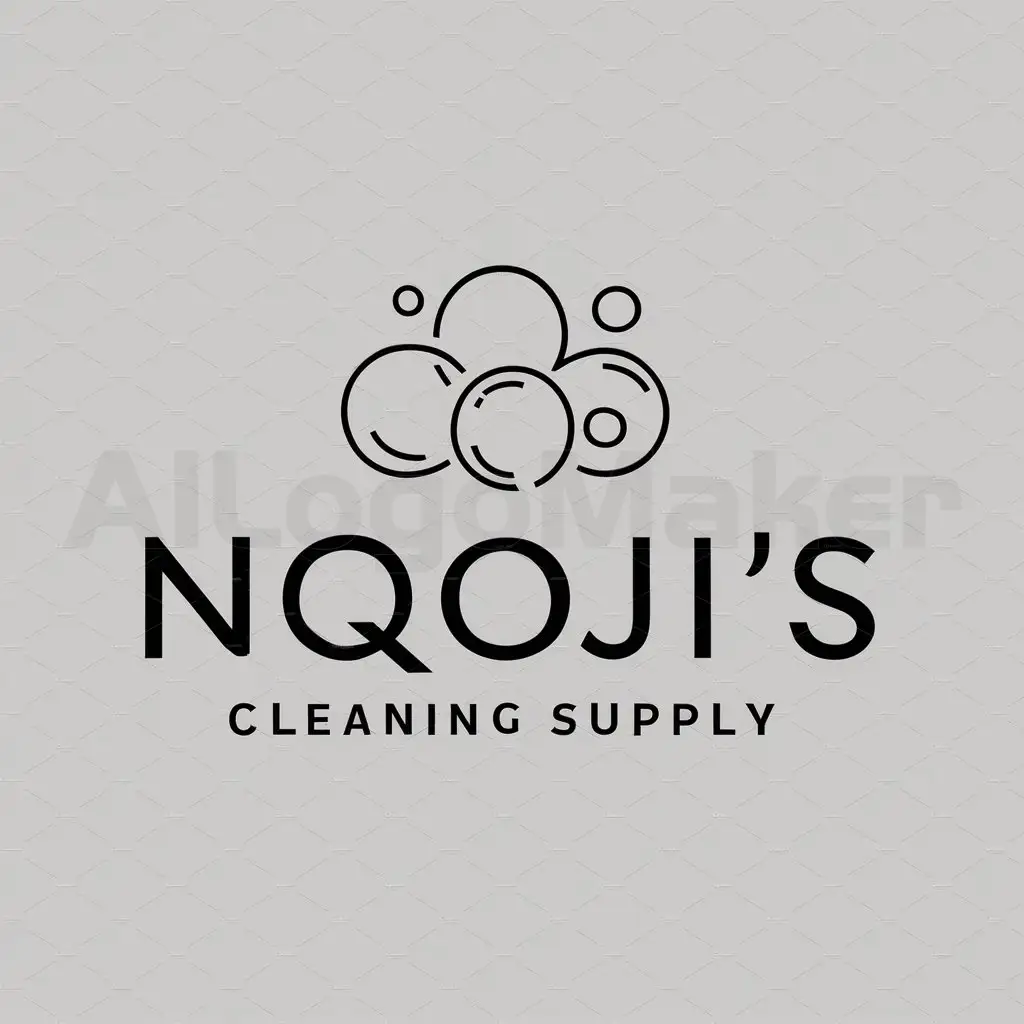 LOGO-Design-For-Nqojis-Cleaning-Supply-Fresh-and-Dynamic-with-Soap-Bubbles-on-Clear-Background