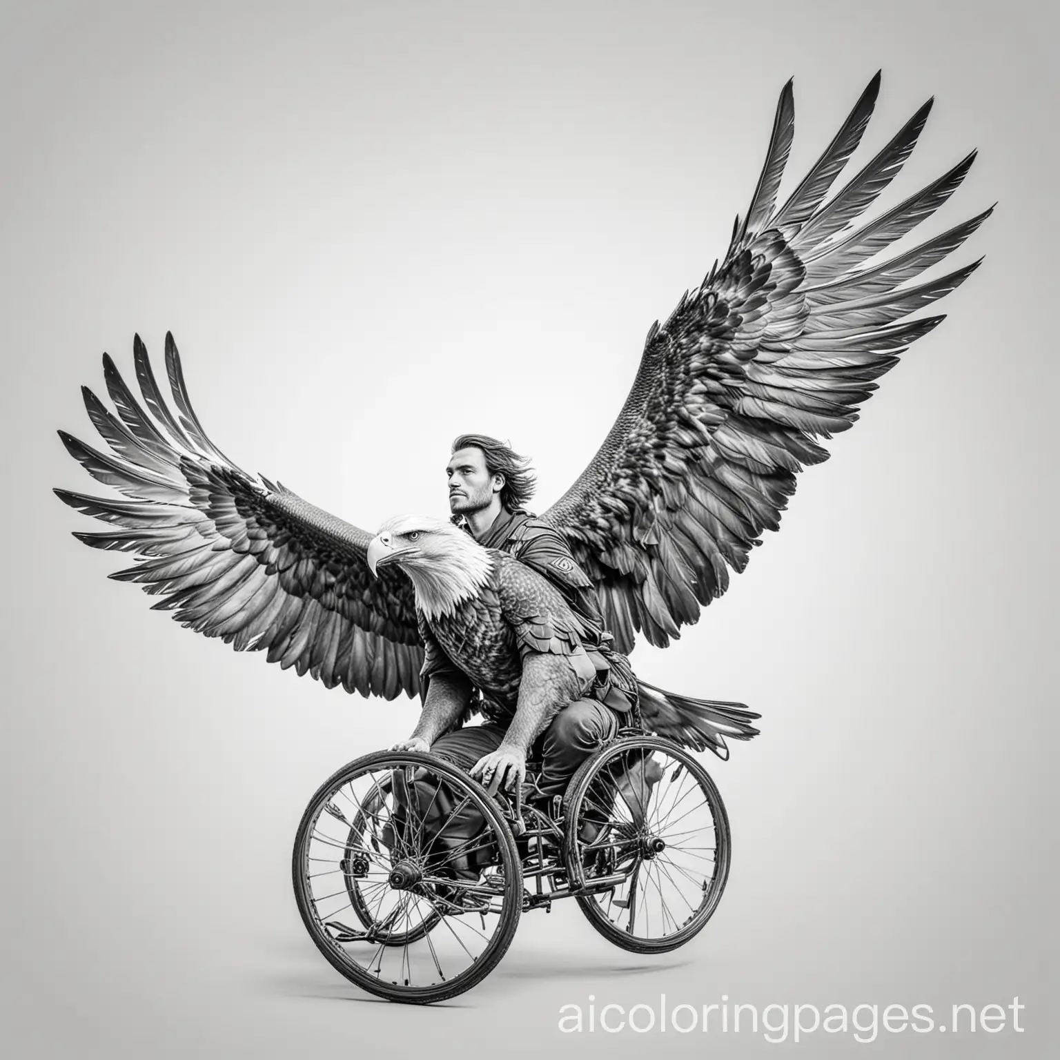 Man-in-Wheelchair-Riding-Eagle-Coloring-Page