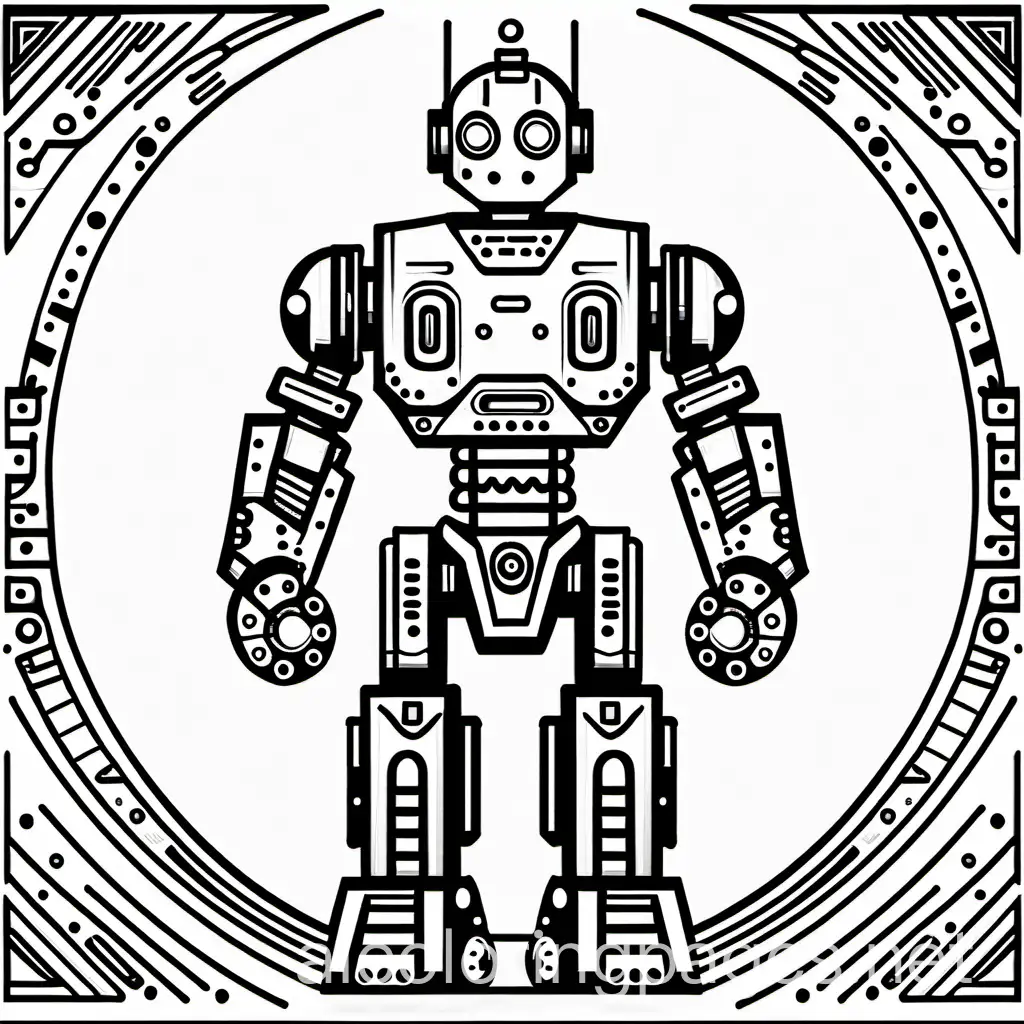 Simple-Robot-Coloring-Page-with-Ample-White-Space