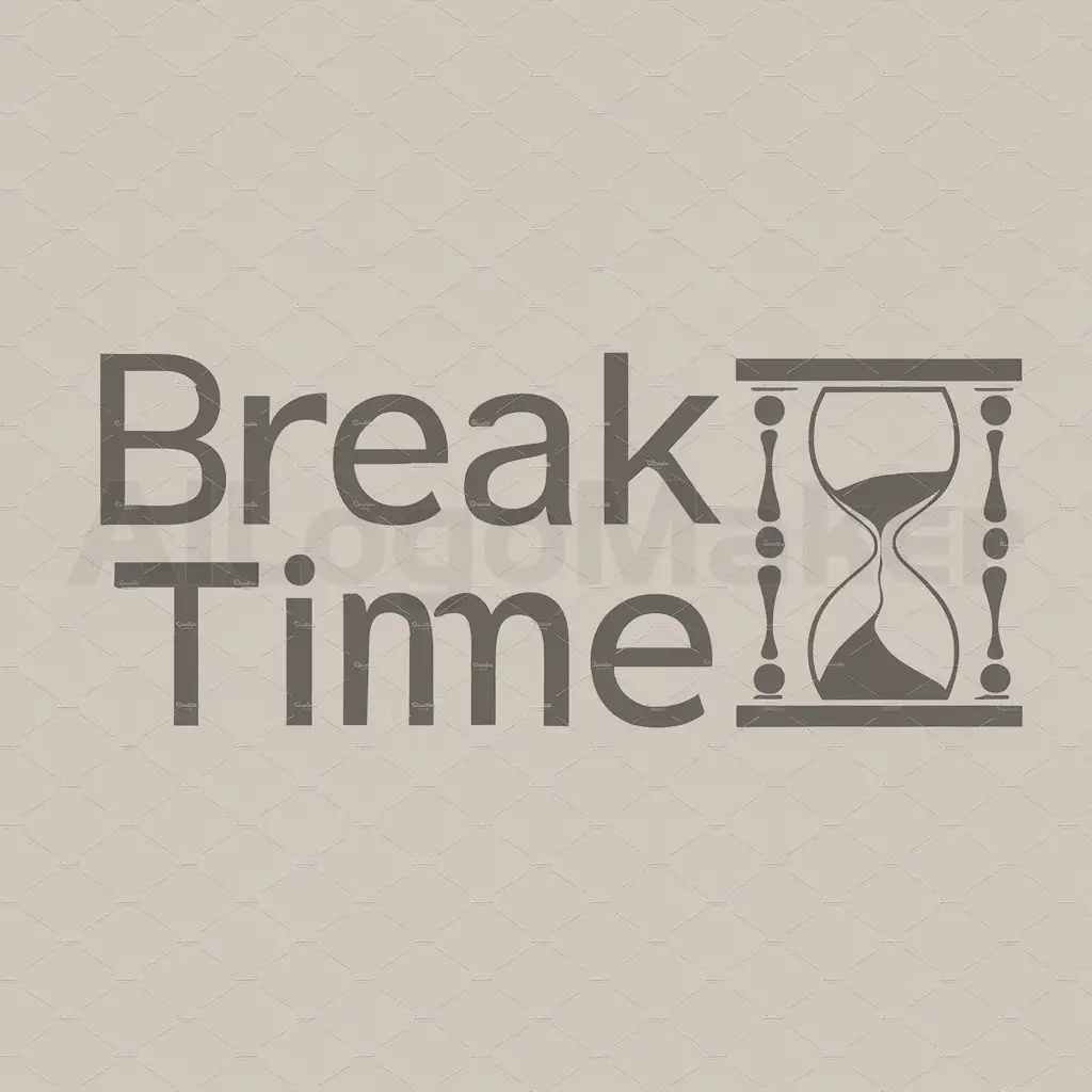 LOGO-Design-for-Break-Time-Sand-Clock-Symbolizing-Rest-and-Mystery