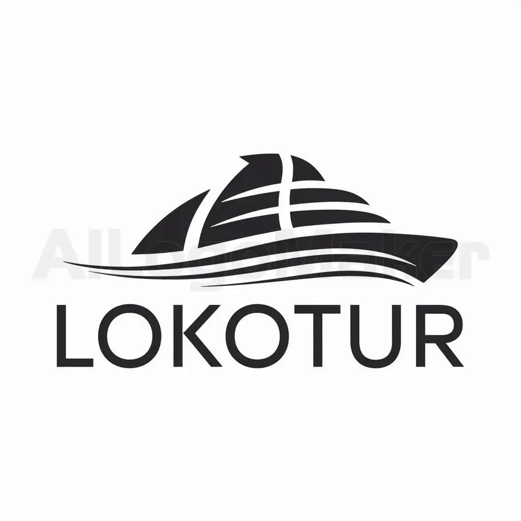 a logo design,with the text "Lokotur", main symbol:yacht,Moderate,clear background