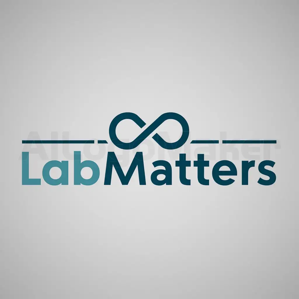 a logo design,with the text "LabMatters", main symbol:infinity,Moderate,be used in Research industry,clear background