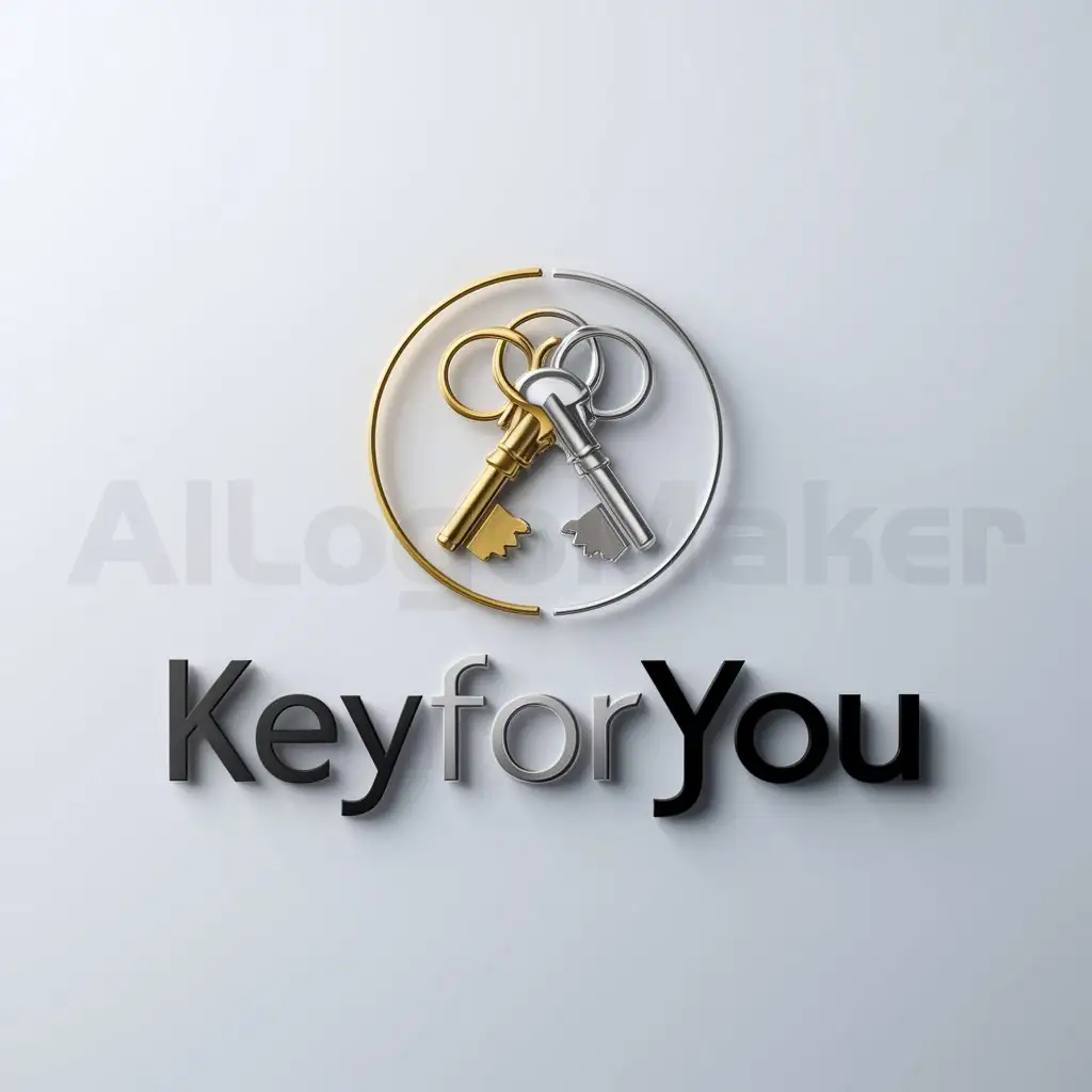 a logo design,with the text "KeyForYou", main symbol:Keys,Moderate,clear background