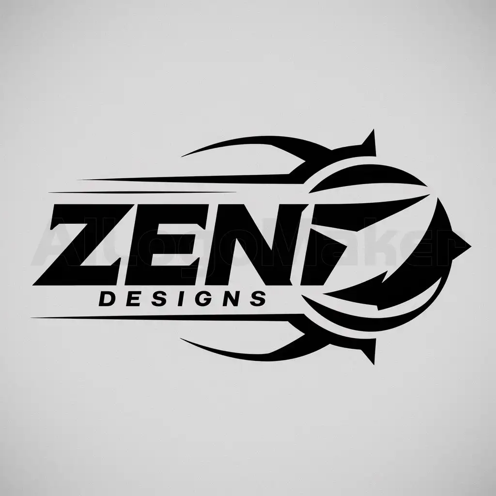a logo design,with the text "Zeno Designs", main symbol:Round aggressive with sharp points,Moderate,be used in motocross industry,clear background