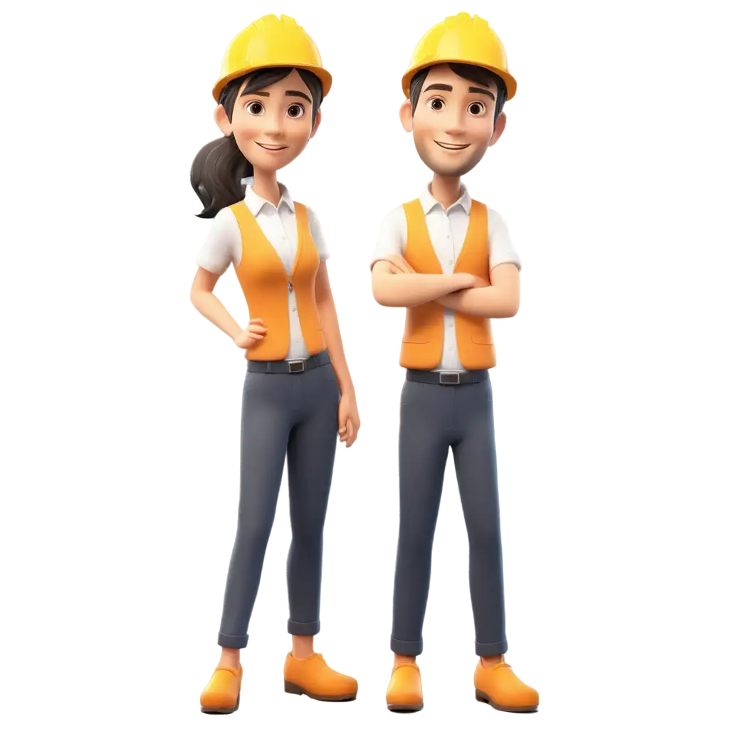 3d three worker icon, different job, full body, photoshoot