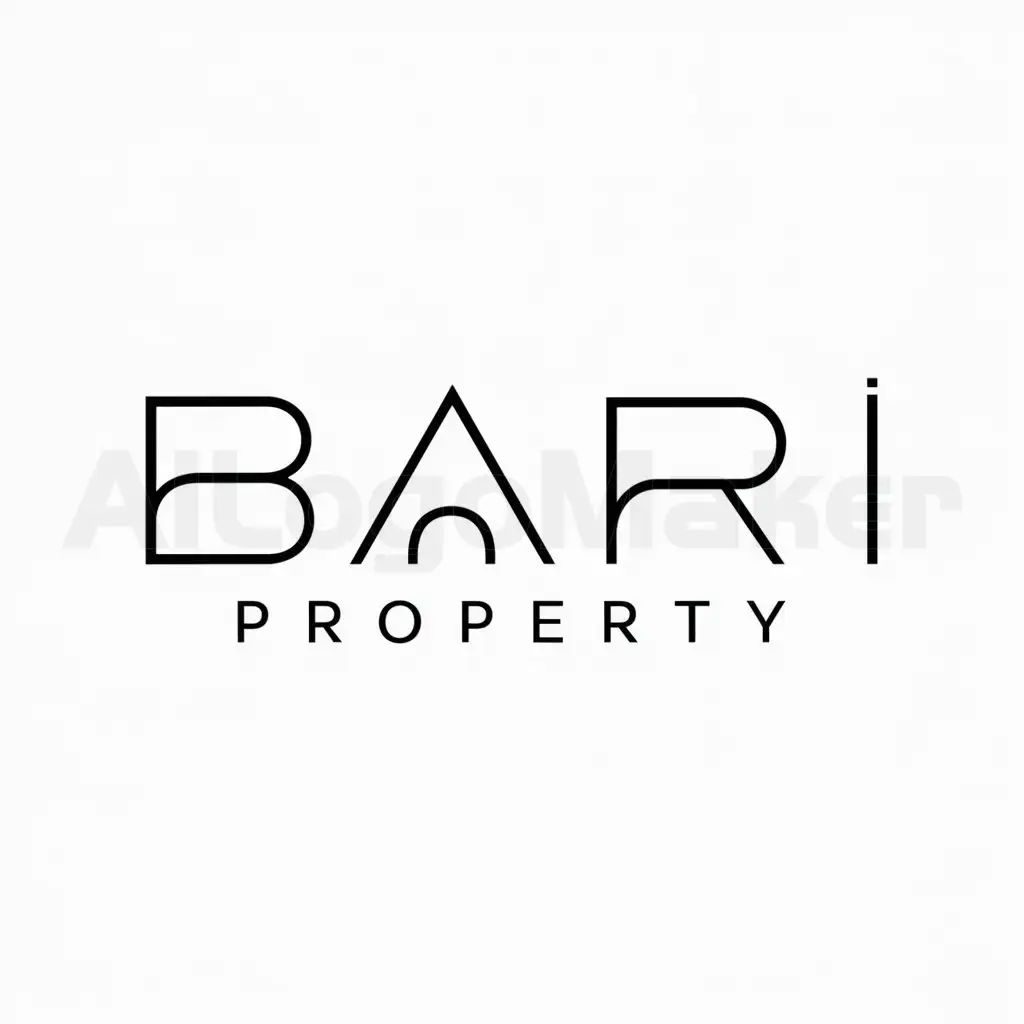 a logo design,with the text "PROPERTY", main symbol:BARI,Minimalistic,be used in Real Estate industry,clear background