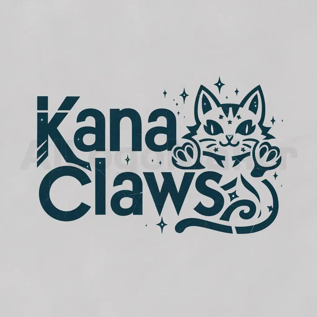 a logo design,with the text "Kana Claws", main symbol:K claws beauty cosmic stars gothic y2k catclaws clawscratch cute cat,Moderate,clear background