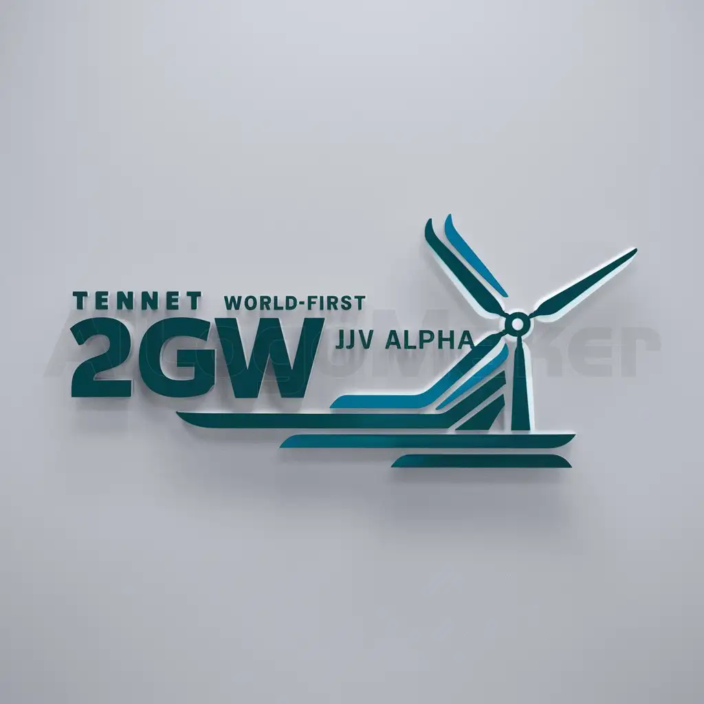 a logo design,with the text "TenneT 2GW IJV Alpha", main symbol:a world-first for offshore wind.,Moderate,clear background