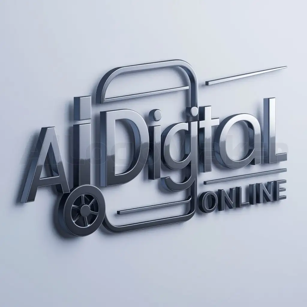 a logo design,with the text " AI "Digital Mart Online" - 3D
(This input is already in English, so no translation is needed.)", main symbol:Shop online,Moderate,be used in Technology industry,clear background