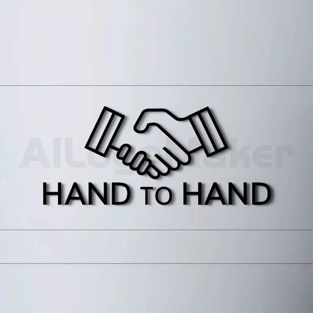 a logo design,with the text "hand to hand", main symbol:hand to hand,complex,clear background
