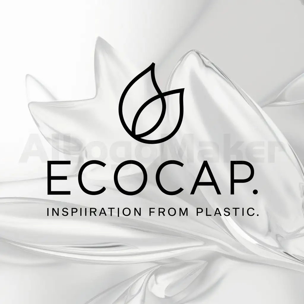 a logo design,with the text "EcoCap: Inspiration fromPlastic", main symbol:Ecology,Minimalistic,clear background