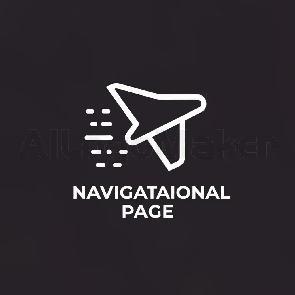 a logo design,with the text "navigational page", main symbol:Airplane,Moderate,be used in Internet industry,clear background