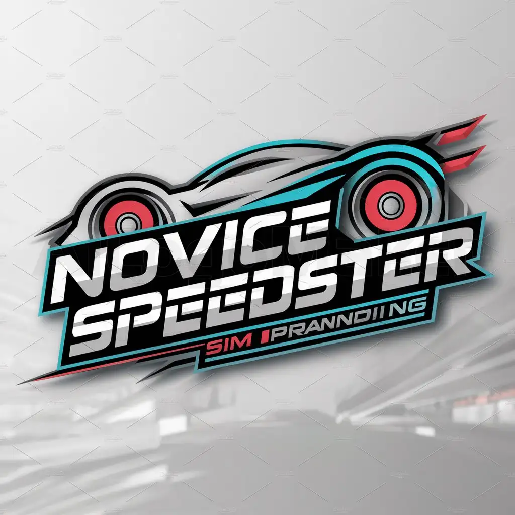 a logo design,with the text "Novice Speedster", main symbol:sim racing,complex,be used in Automotive industry,clear background