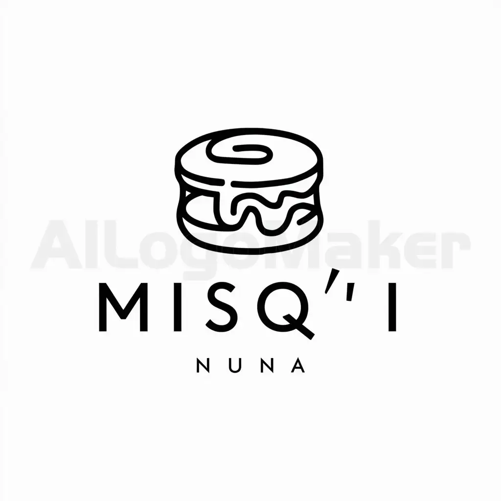 a logo design,with the text "Misq´i Nuna", main symbol:an alfajor,Minimalistic,clear background