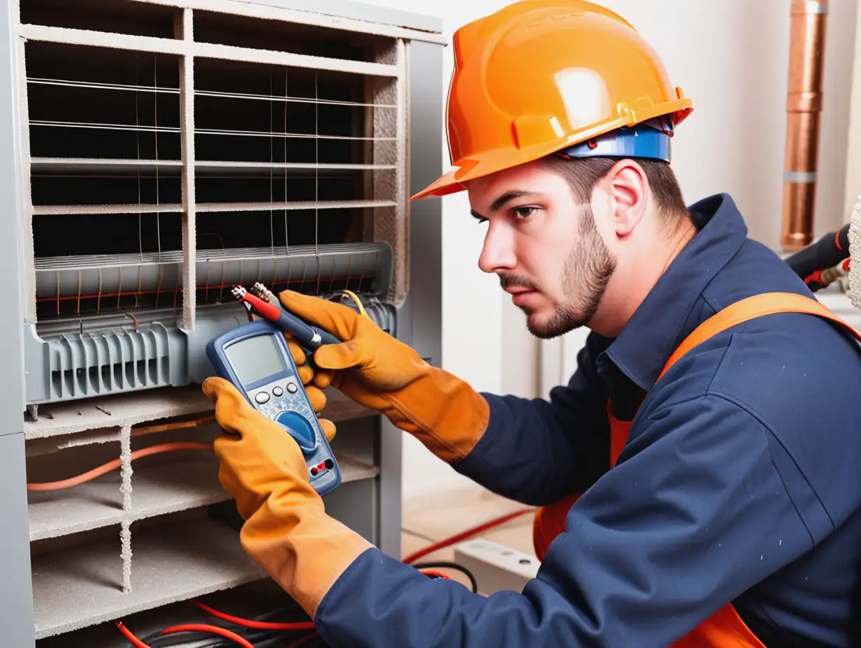 I need image of  Heating Repair Services with worker and  I need  good visibility