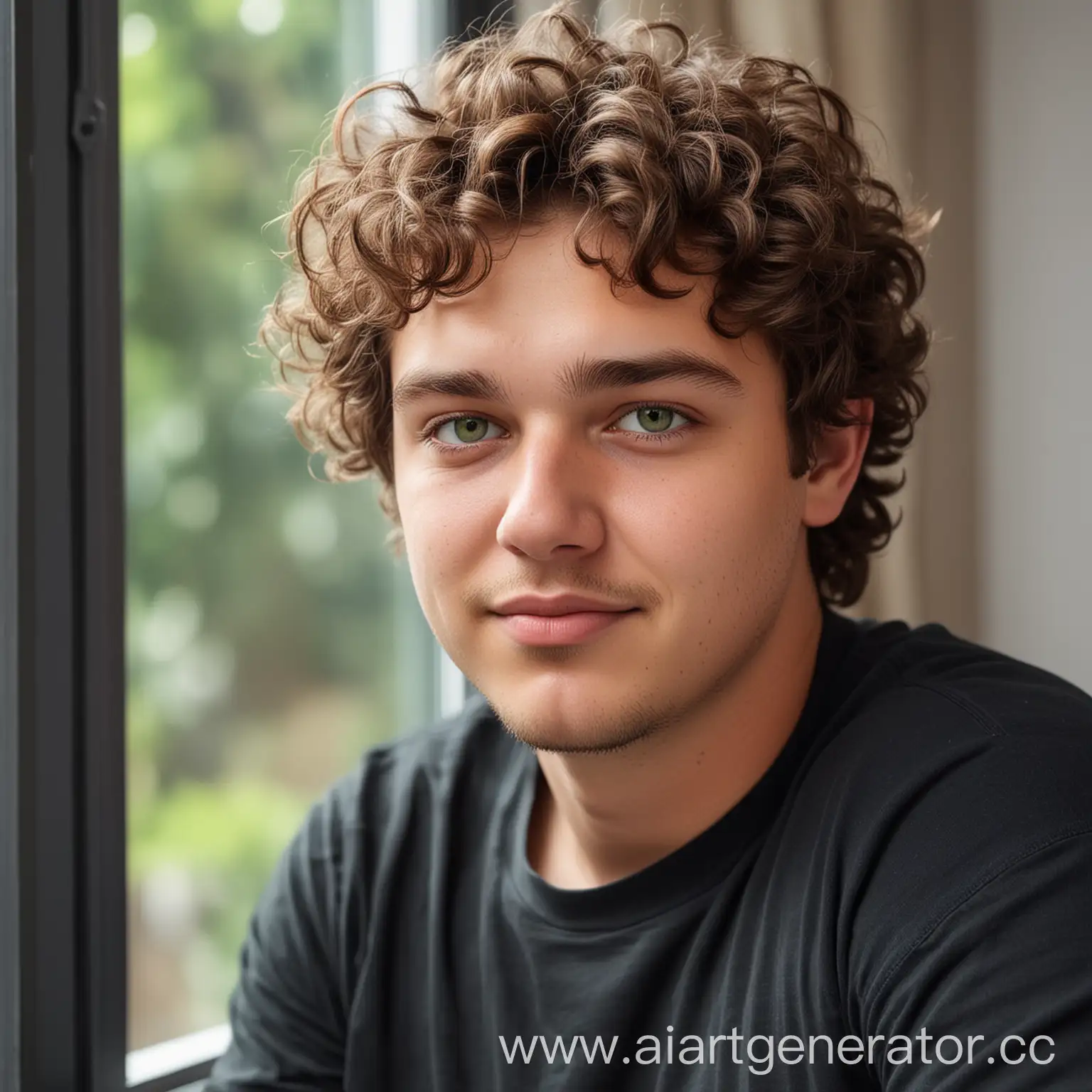 Young-Man-with-Gentle-Smile-by-Window-Realistic-Portrait