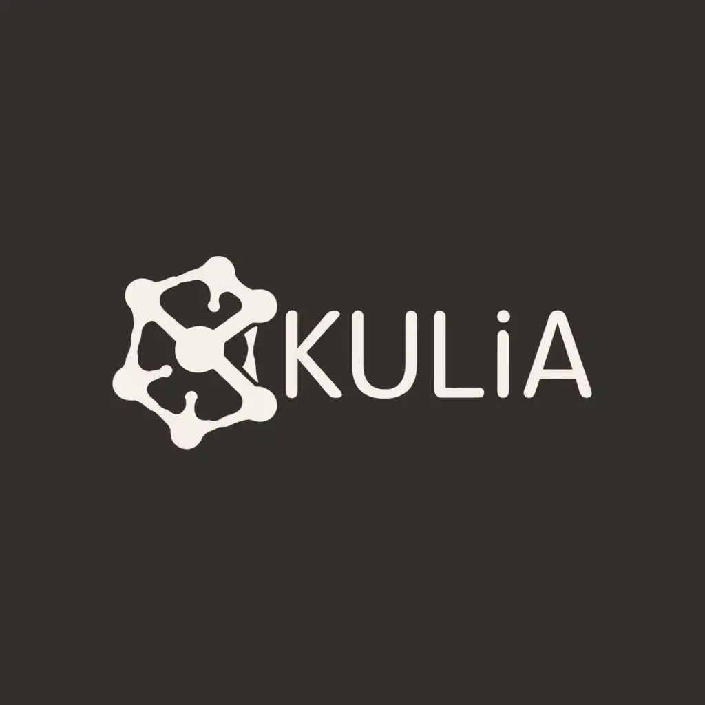 a logo design,with the text "Kulia", main symbol:neural network,Minimalistic,clear background