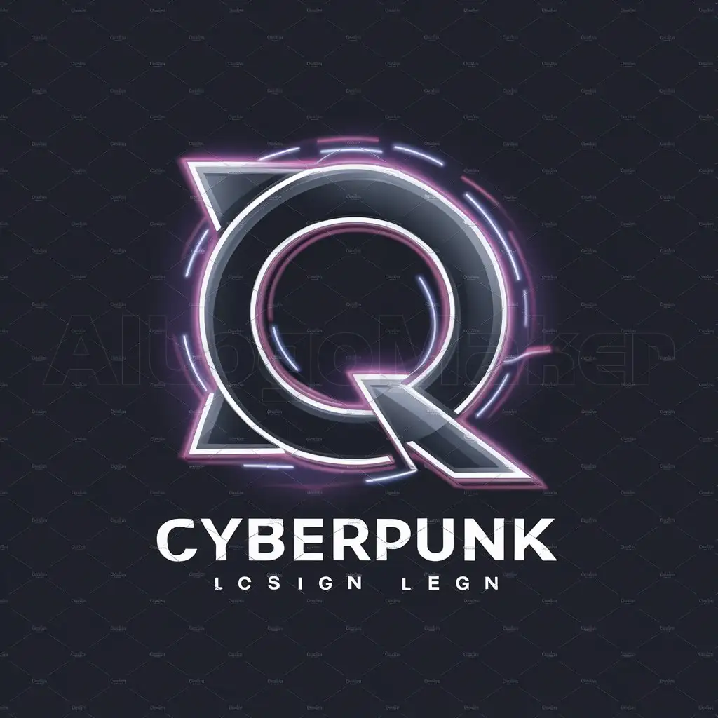 a logo design,with the text "Q in cyberpunk style, neon, cyberpunk", main symbol:Q,Moderate,clear background