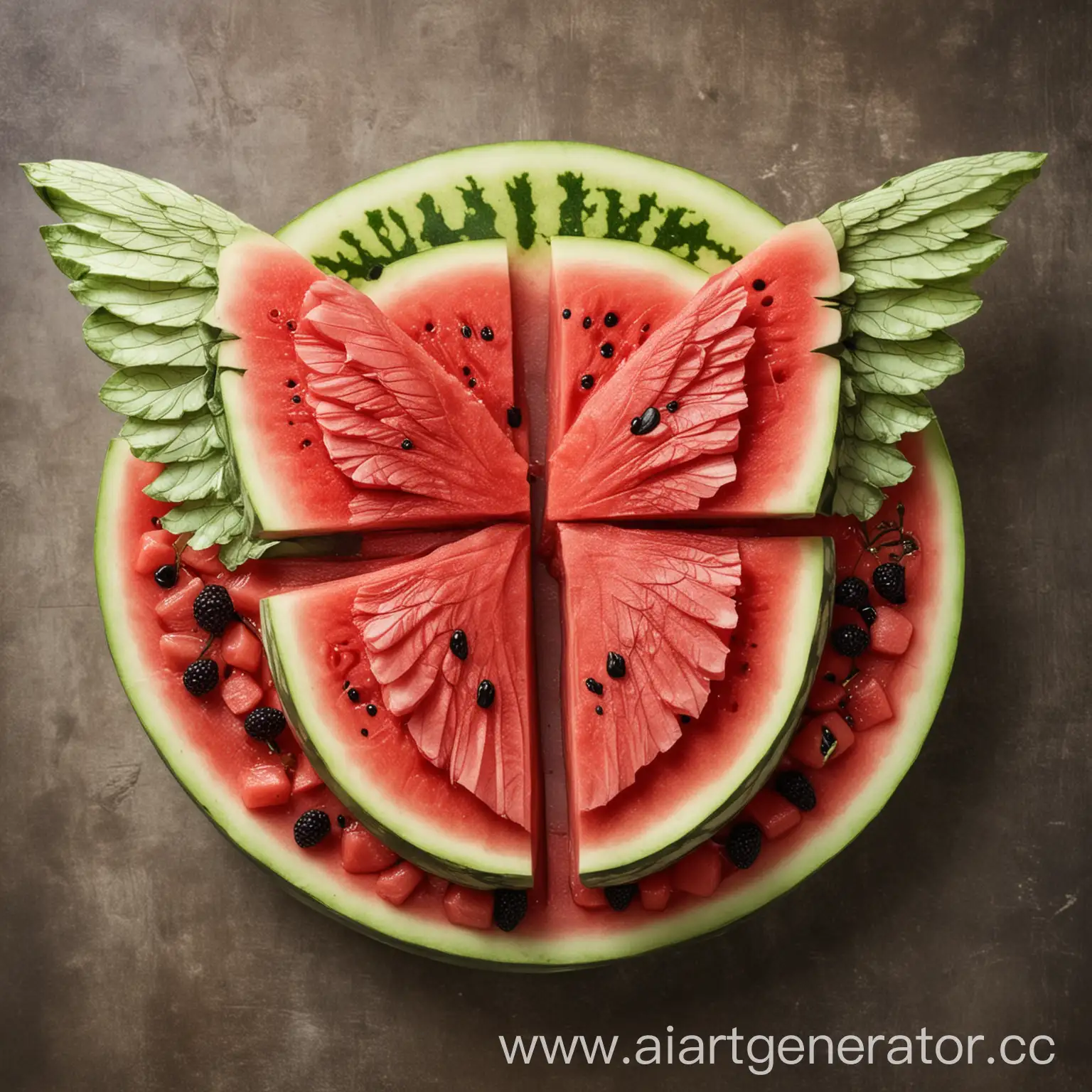 Flying-Watermelon-with-Wings-in-Blue-Sky