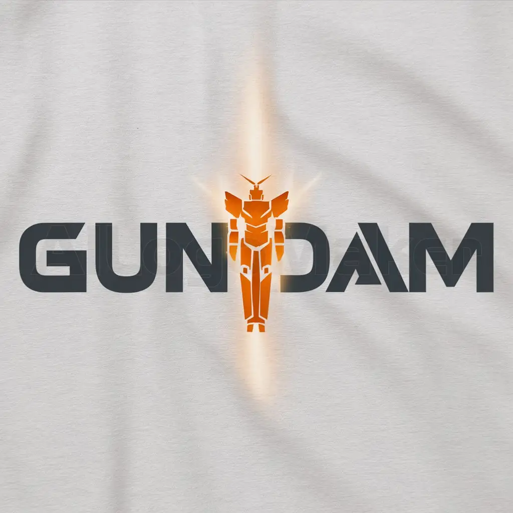 a logo design,with the text "Gundam", main symbol:machine robot icon,Moderate,clear background