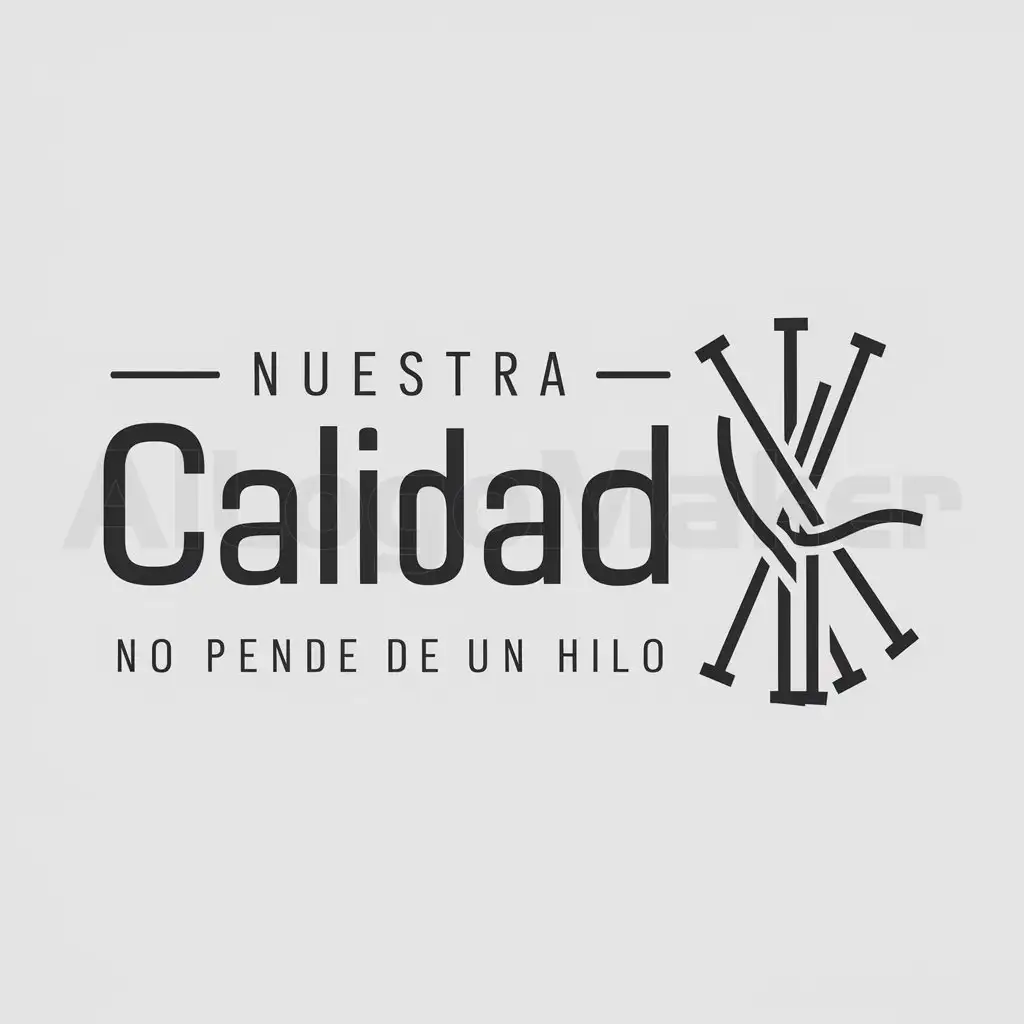 a logo design,with the text "Nuestra calidad no pende de un hilo", main symbol:hilos sueltos,Moderate,be used in Retail industry,clear background