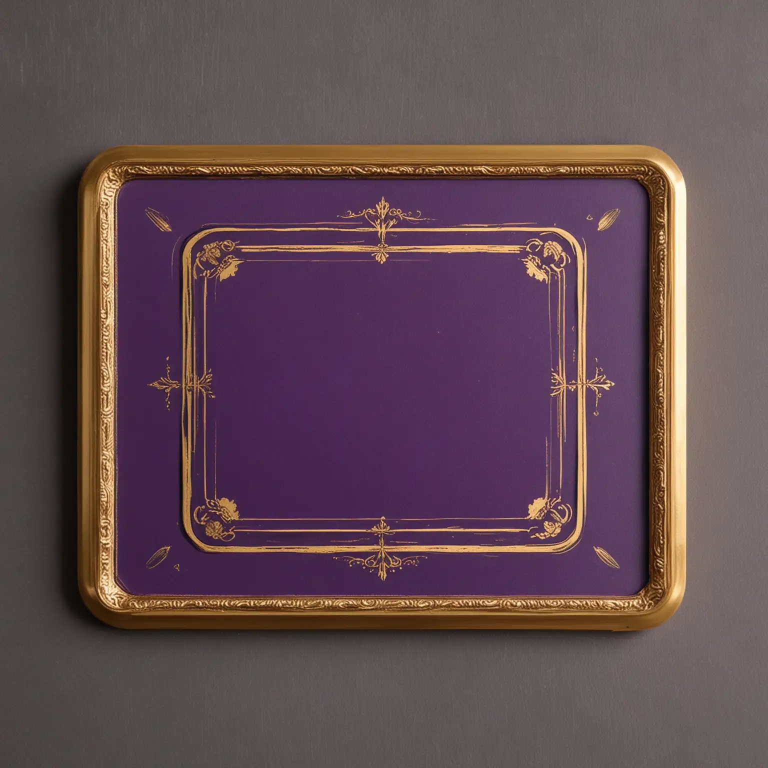 Rectangular Purple Game Card with Gold Frame