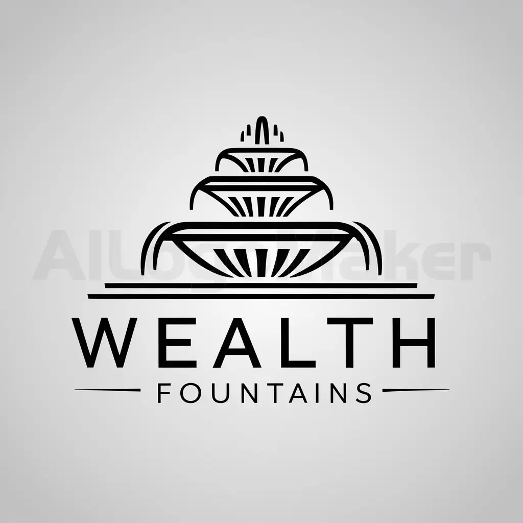 a logo design,with the text "wealth fountains", main symbol:fountains,complex,be used in Finance industry,clear background