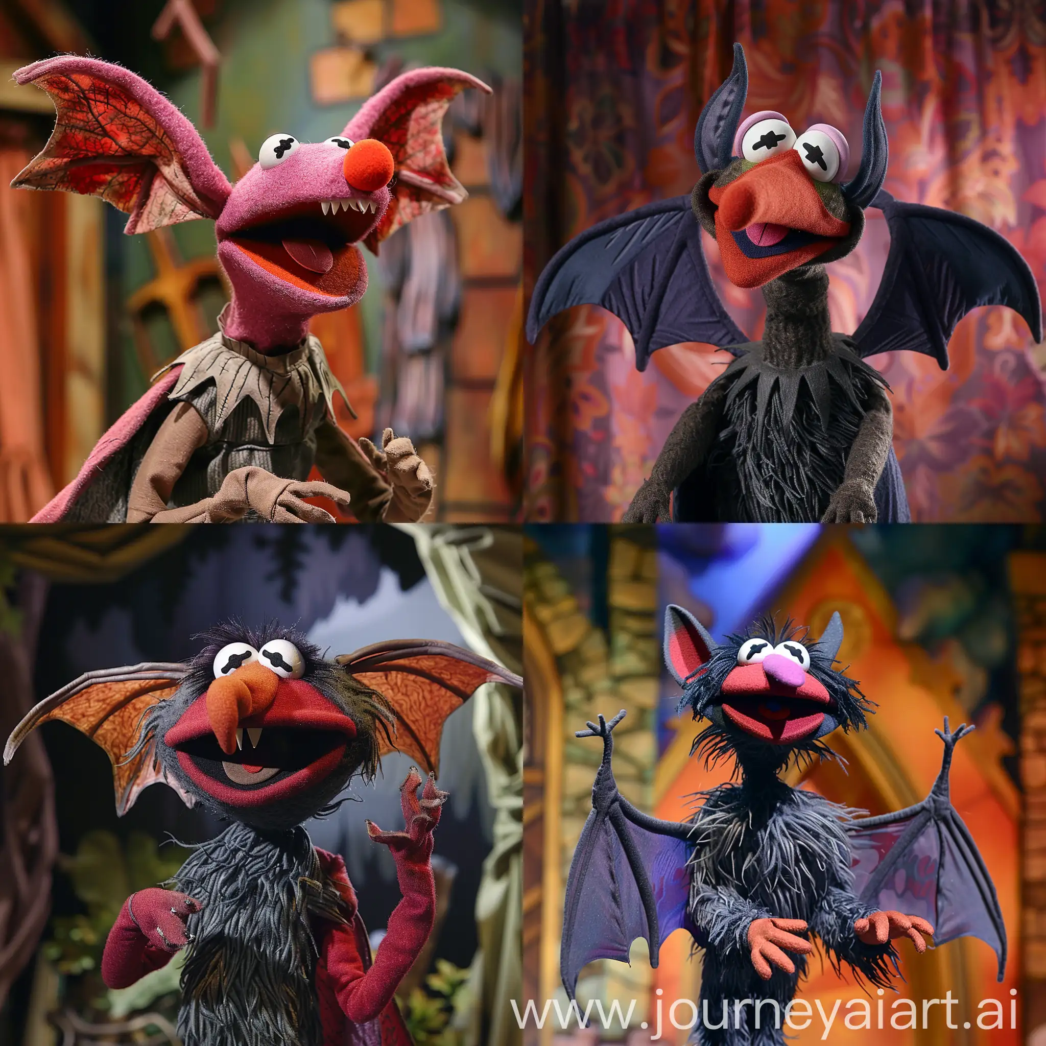 Rouge-the-Bat-Muppet-Playful-and-Vibrant-Character-Portrait