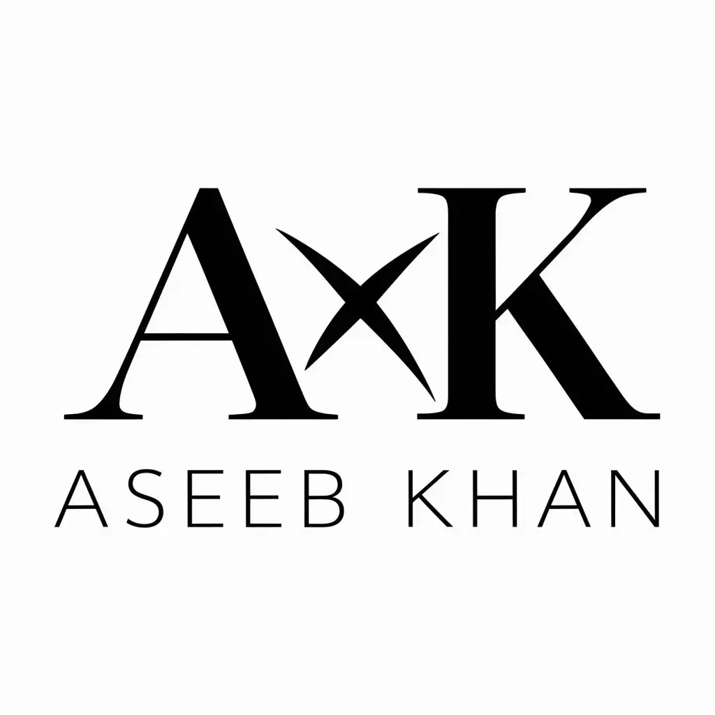 LOGO-Design-for-ASEEB-KHAN-Modern-AK-Symbol-in-Clear-Background