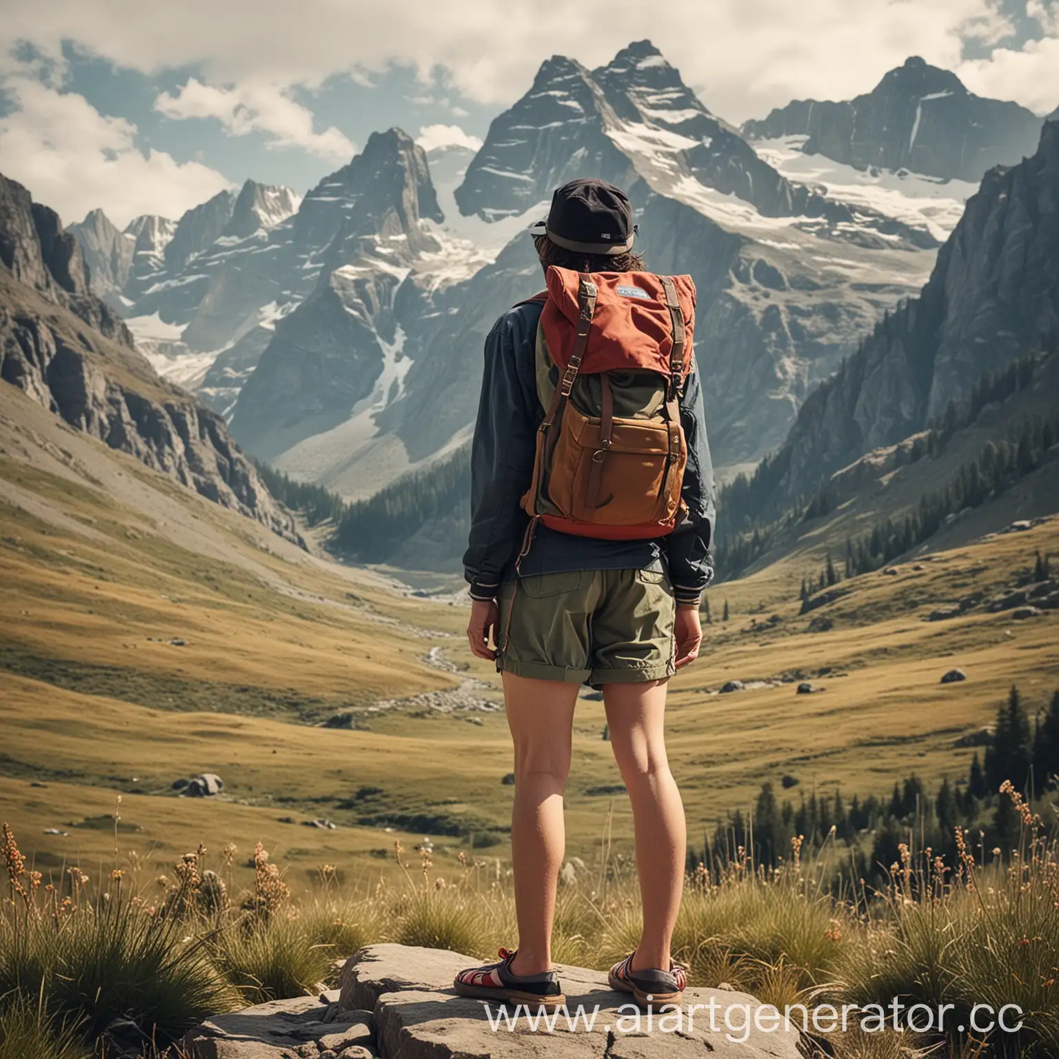 Solo-Hiker-Trekking-Through-Majestic-Mountain-Landscape