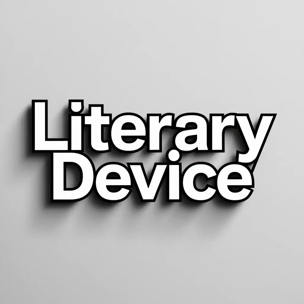 a logo design,with the text "Literary Device", main symbol:The words 'Literary Device', white text, black outline, white background,Moderate,clear background