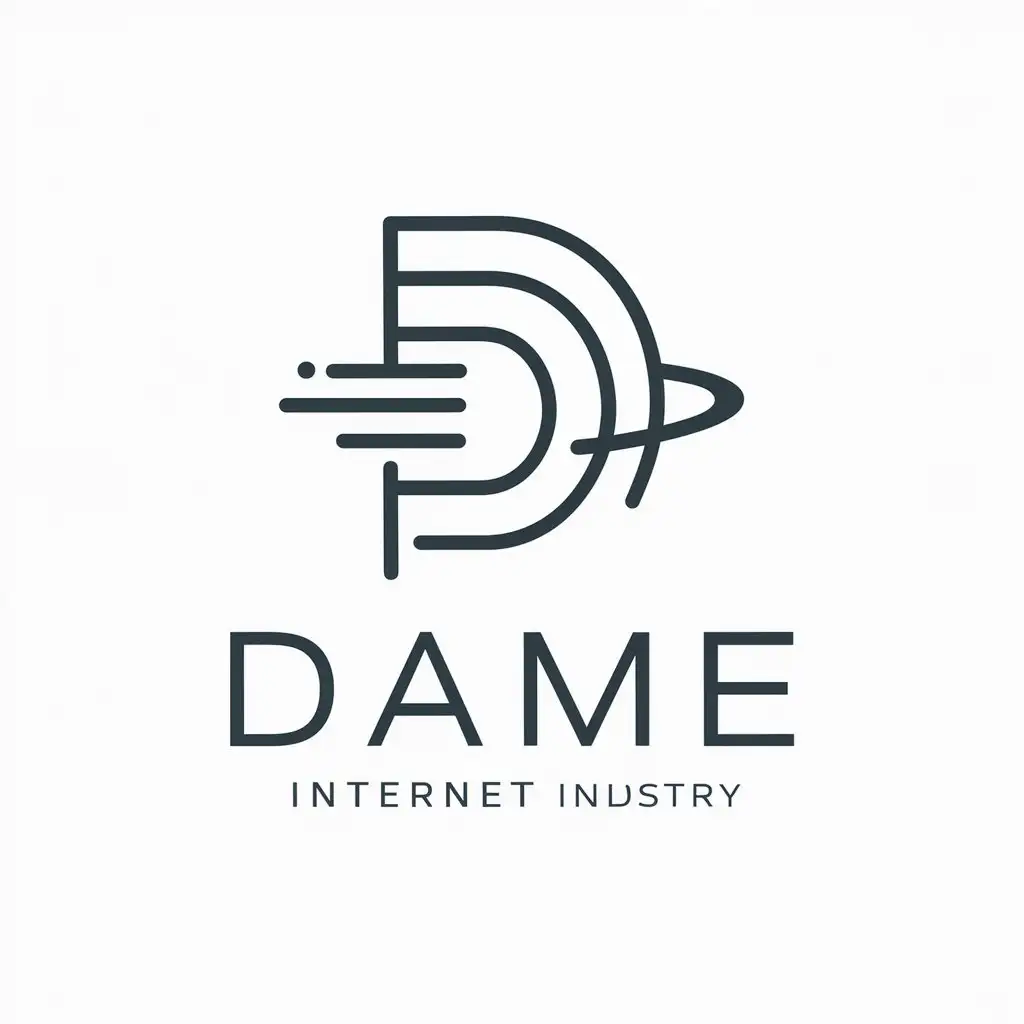 a logo design,with the text "DAME", main symbol:data,Minimalistic,be used in Internet industry,clear background