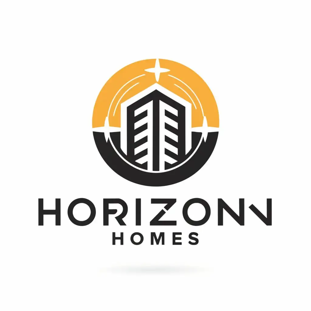 a logo design,with the text "Horizon Homes", main symbol:building with trust,Moderate,be used in Real Estate industry,clear background