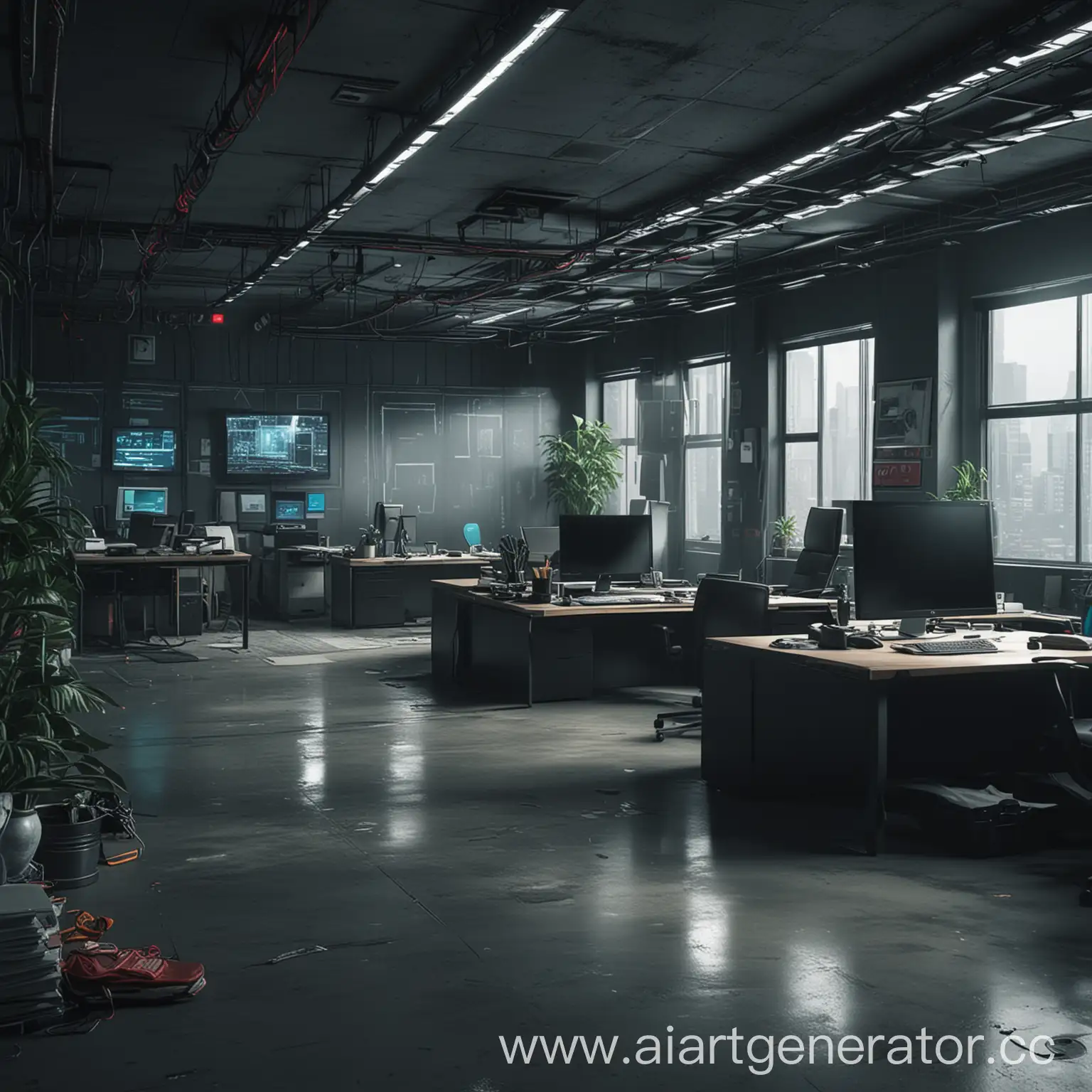 Desolate-Office-Scene-in-Cyberpunk-Style