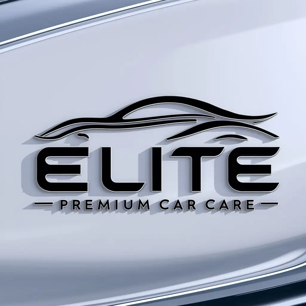 a logo design,with the text "ELITE", main symbol:DARK CHROME,complex,be used in PremiumCarCare industry,clear background