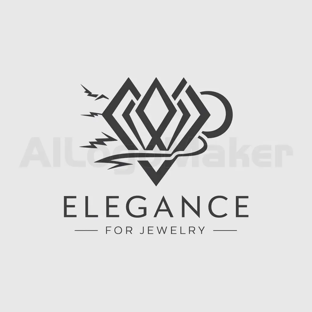 a logo design,with the text "Elegance for Jewelry", main symbol:diaomond, thunder, shadow, moon,Moderate,be used in Others industry,clear background