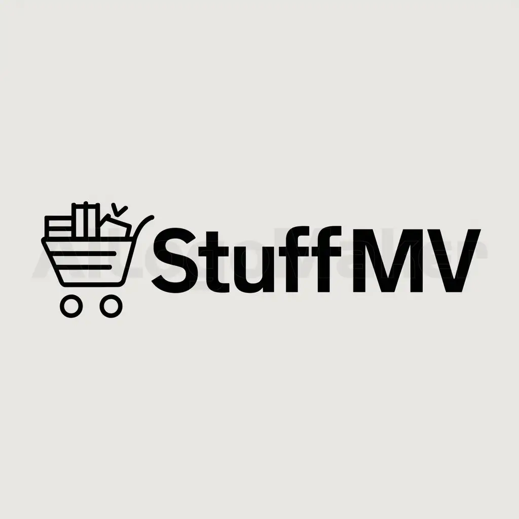 a logo design,with the text "StuffMV", main symbol:a cart with full of goods,Moderate,be used in Retail industry,clear background