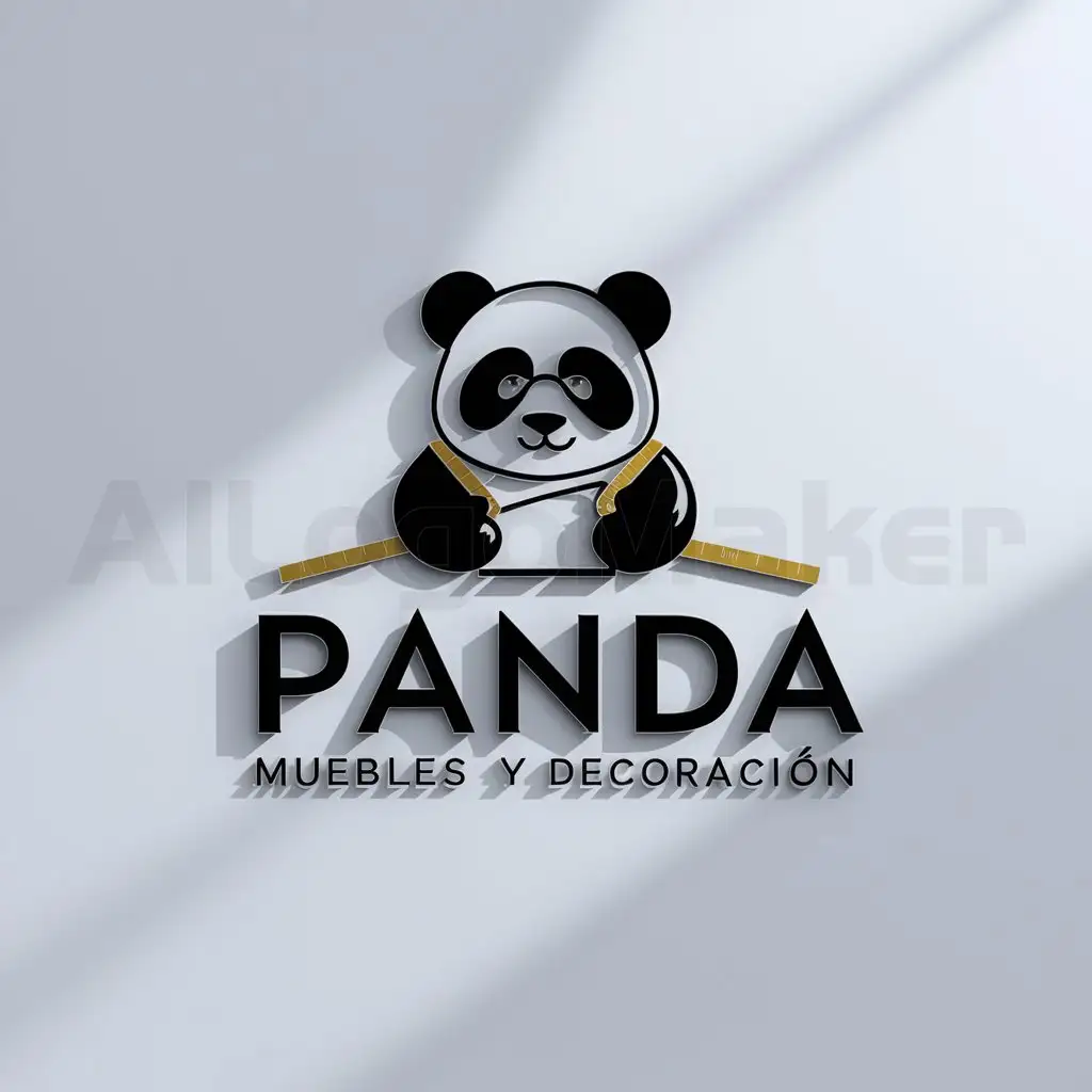 a logo design,with the text "Panda Muebles y Decoracion", main symbol:Panda,Moderate,clear background