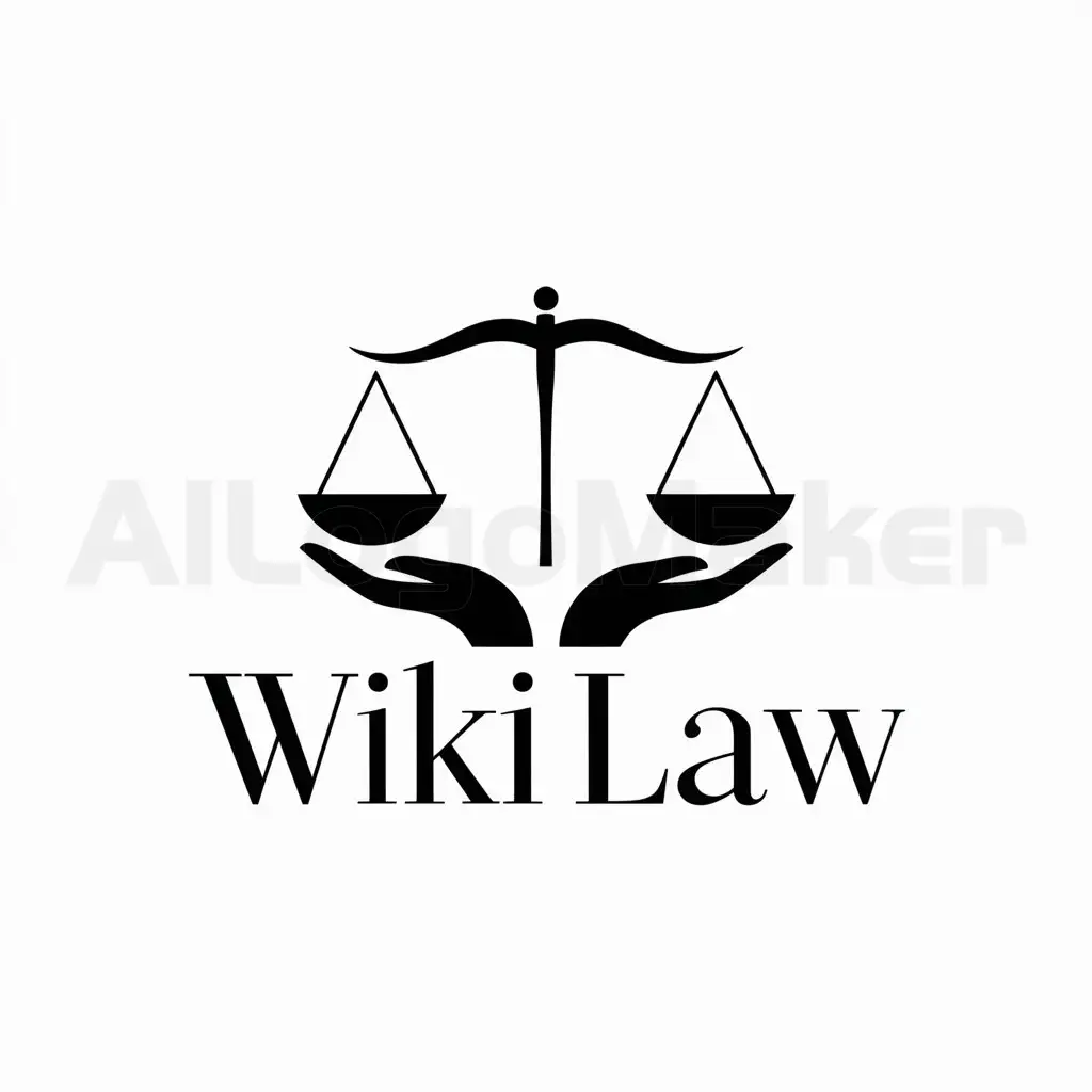 a logo design,with the text "WIki Law", main symbol:Scales of justice,Moderate,clear background
