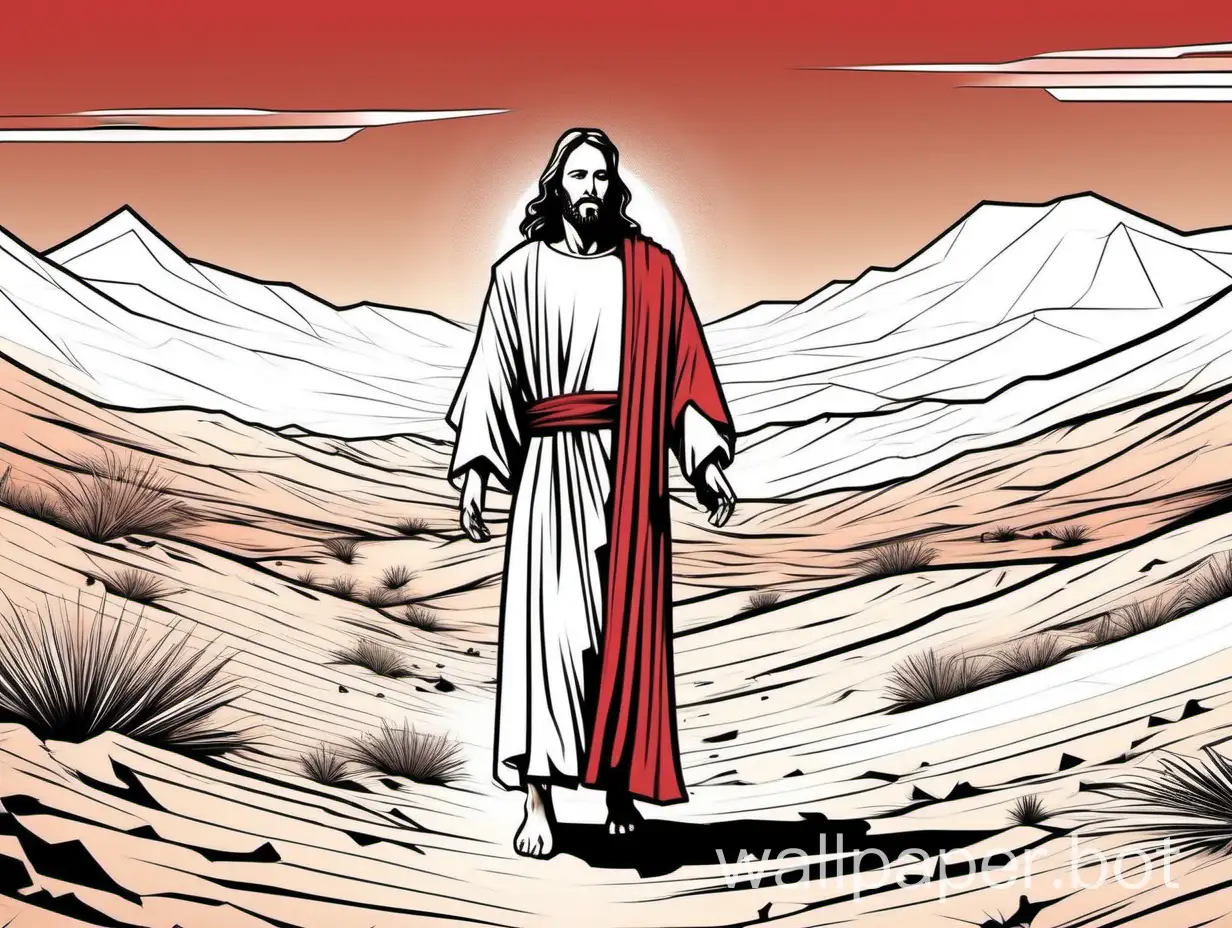 Jesus-in-the-Desert-Ultraminimalist-Lineart-TiltShift-Comic-Book-Art